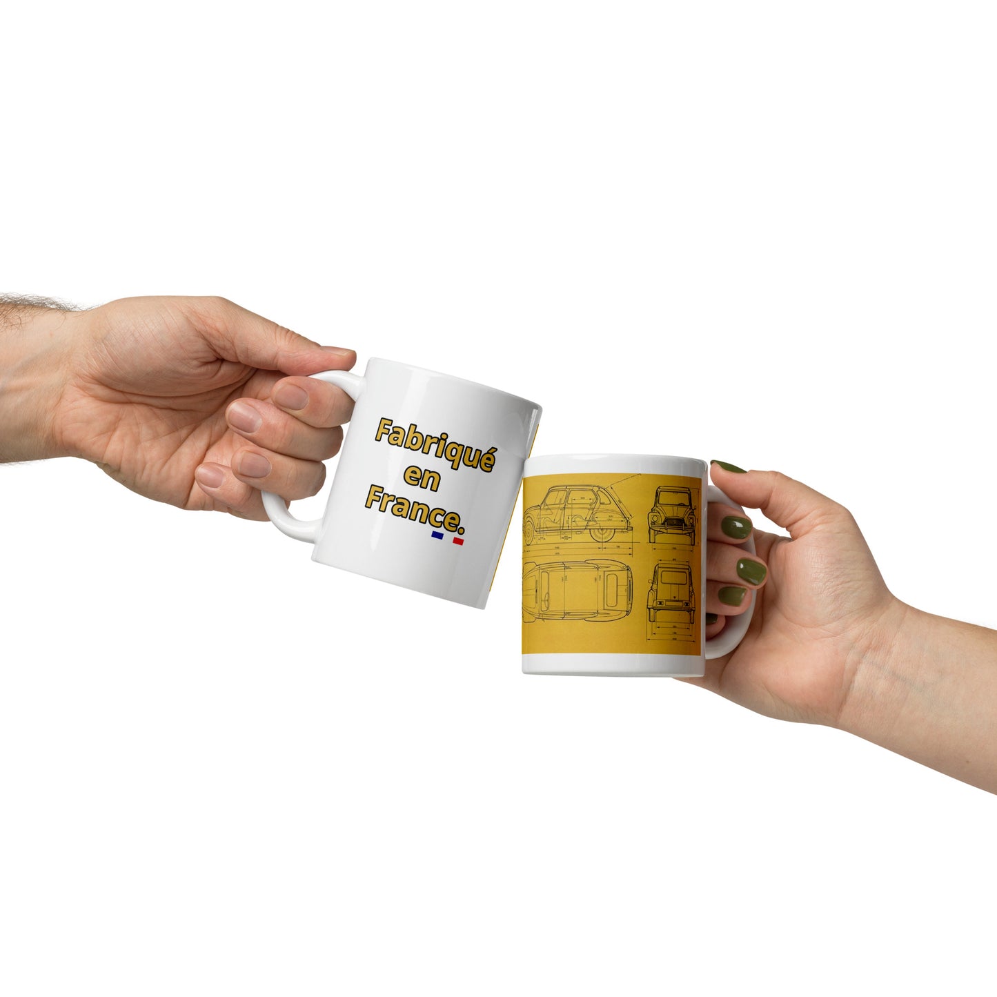 Dimensions of a Citroën Dyane glossy mug - 300 ml