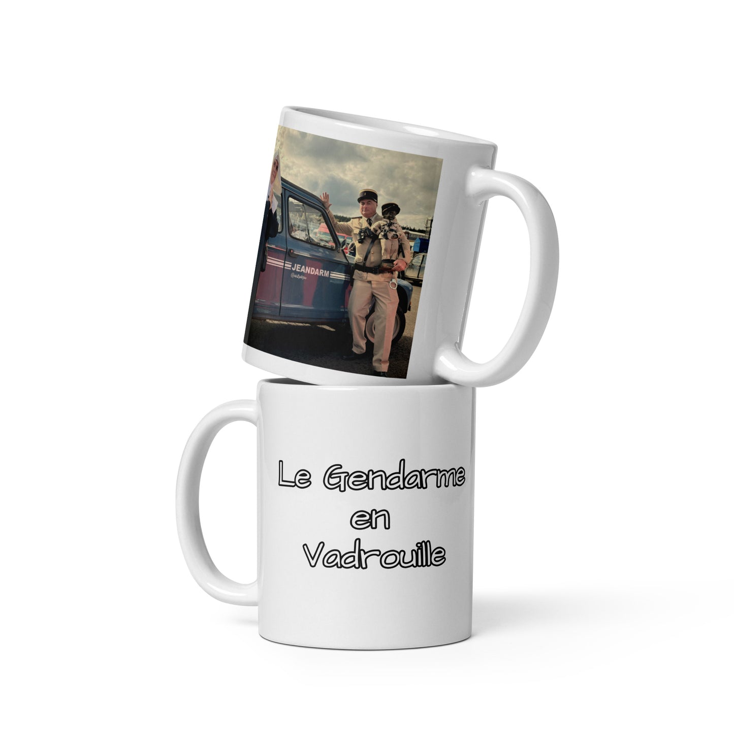 Vintage Citroën Dyane Le Gendarme en Vadrouille White Glossy Mug - 300 ml