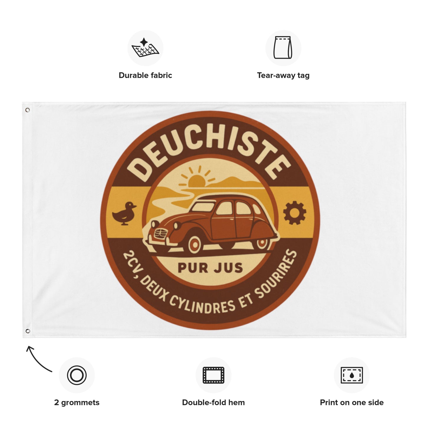 Vlag “Deuchiste Pur Jus” – Wapperend eerbetoon aan de 2CV