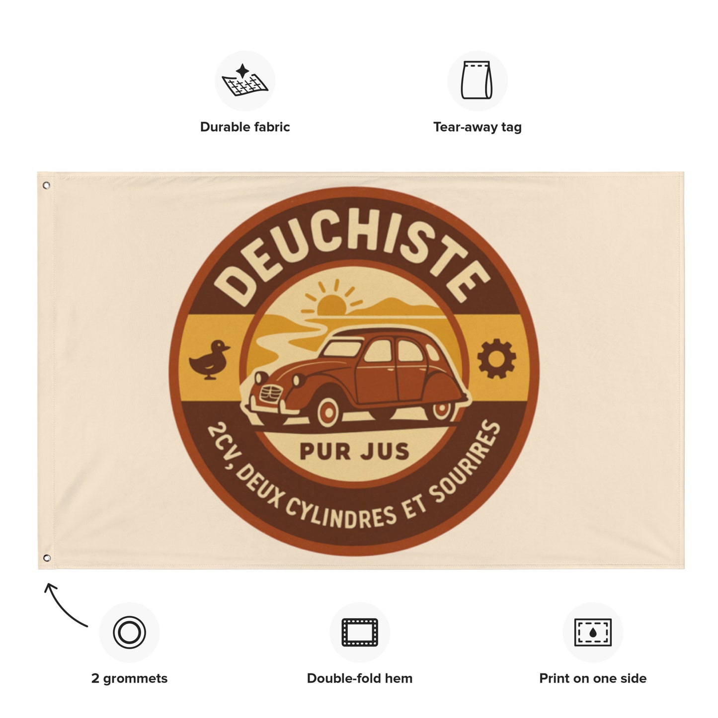 Flag “Deuchiste Pur Jus” – Waving tribute to the 2CV