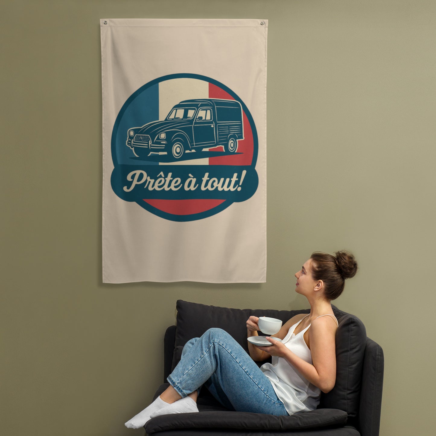 đ Wall flag âPrĂȘte Ă tout!â â For walls with character