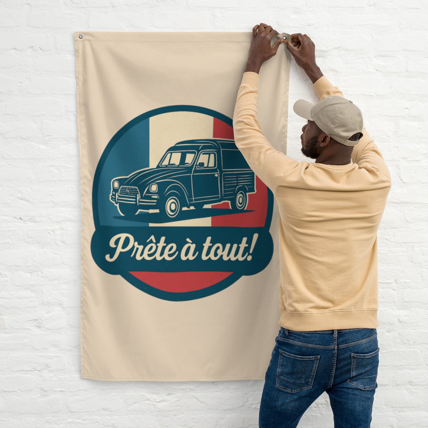 đ Wall flag âPrĂȘte Ă tout!â â For walls with character