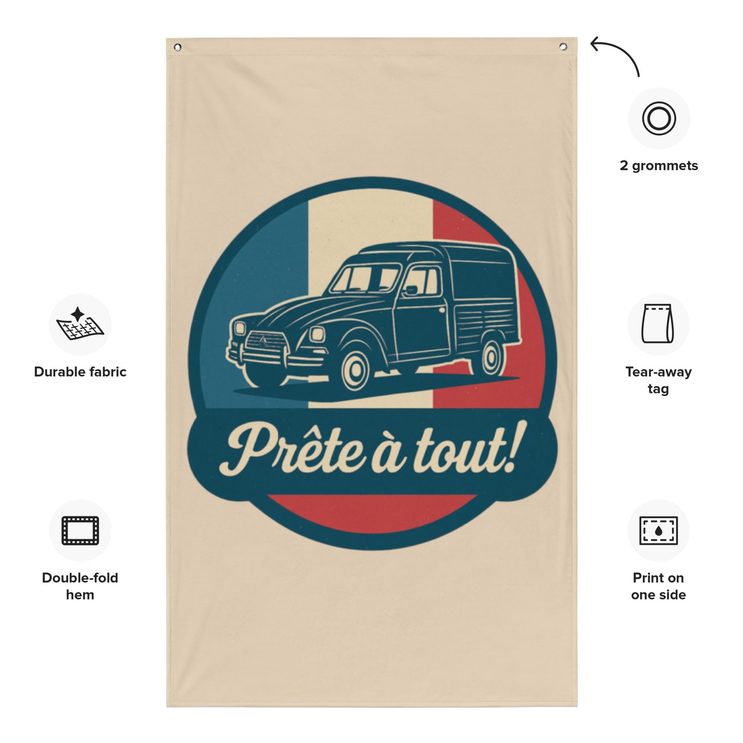 đ Wall flag âPrĂȘte Ă tout!â â For walls with character