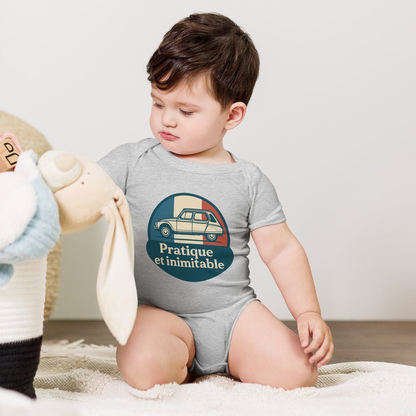 🚘 Baby Romper “Pratique et Inimitable” – Citroën Dyane for the Little Ones!