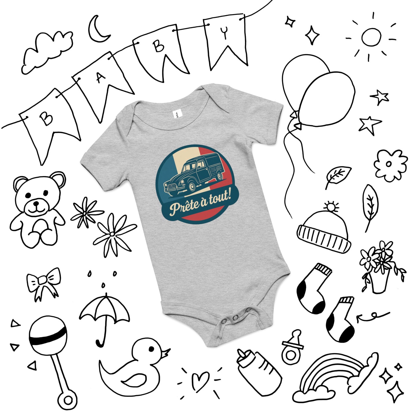 👶 Romper “Ready for anything!” – For little adventurers in style