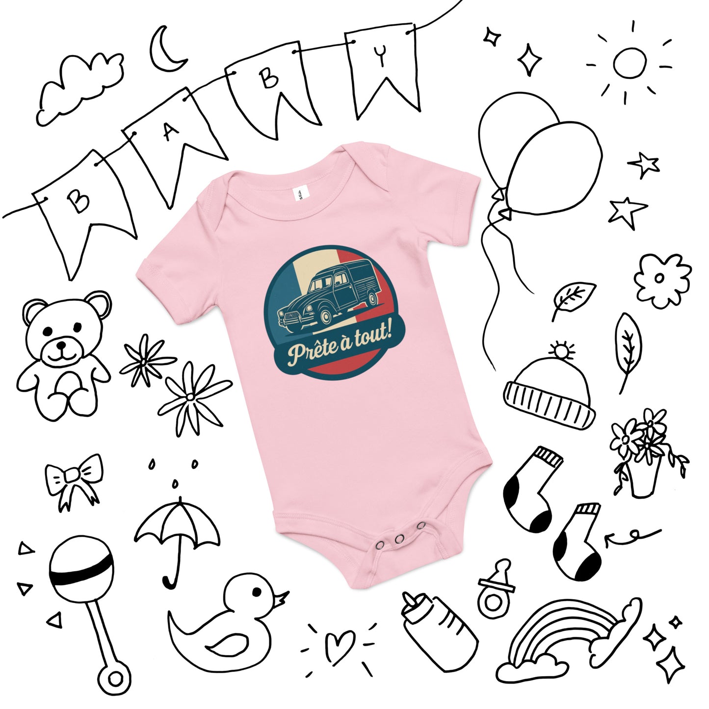 👶 Romper “Ready for anything!” – For little adventurers in style