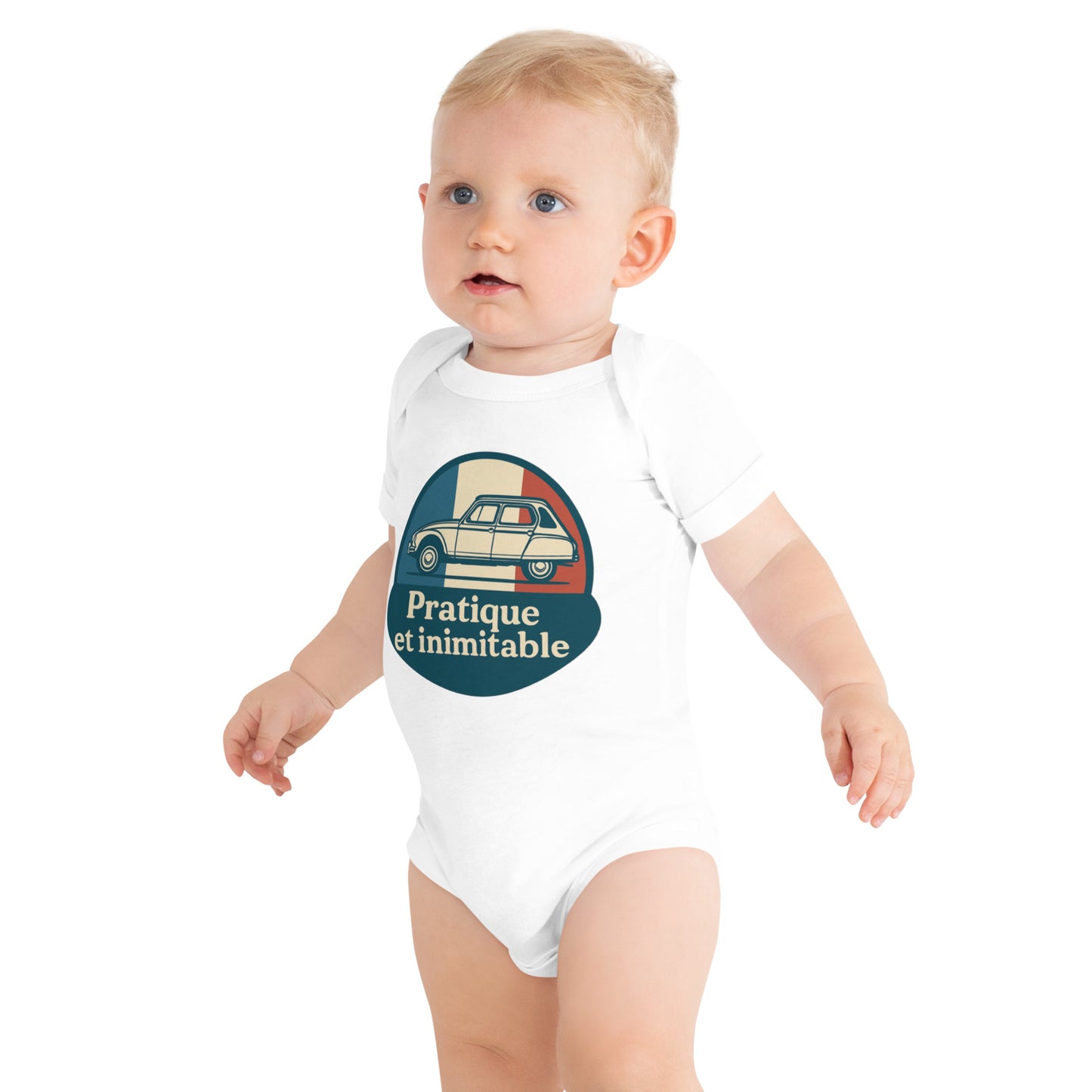 🚘 Baby Romper “Pratique et Inimitable” – Citroën Dyane for the Little Ones!