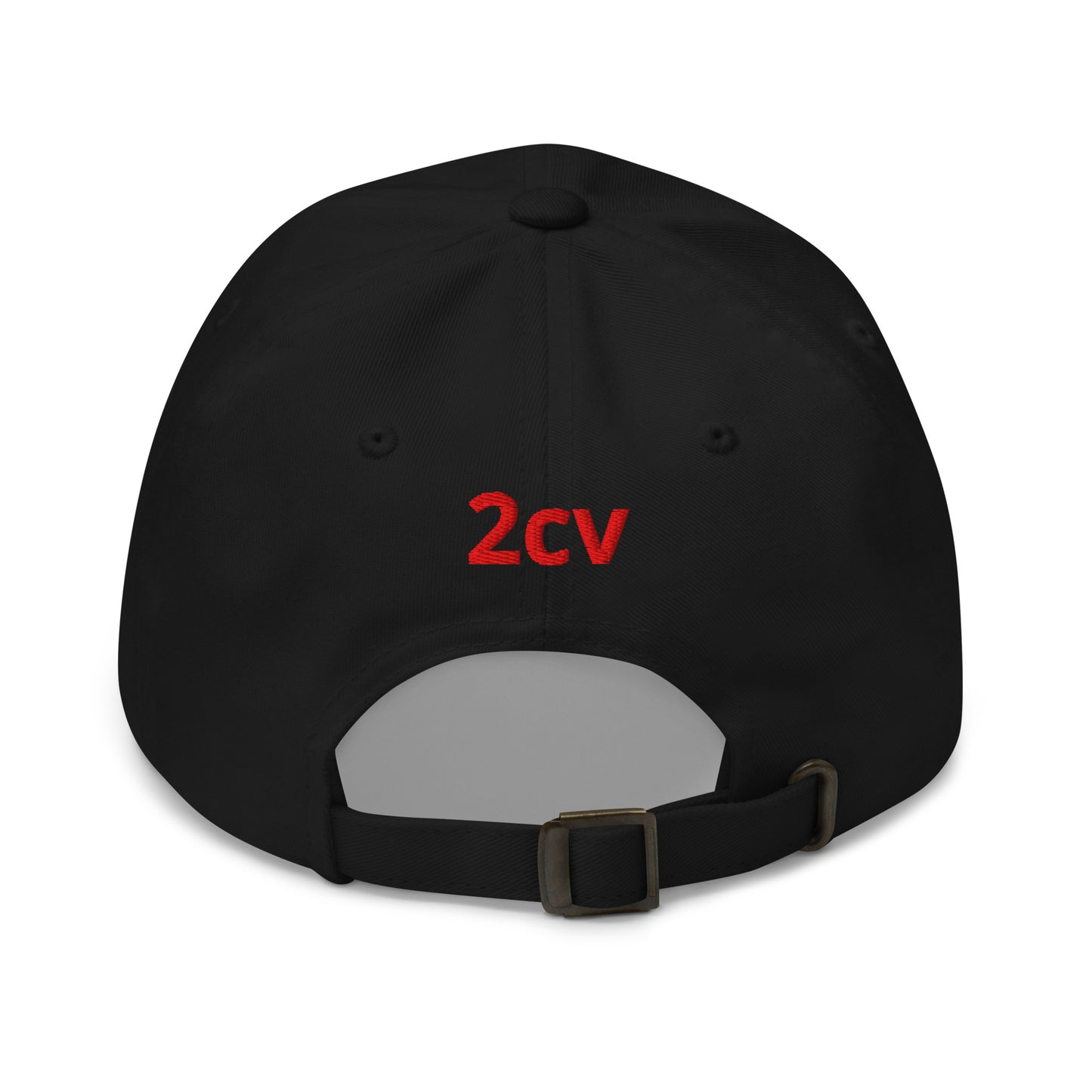 Red embroidered cap (front and back) Citroën 2CV - Black, Red or White