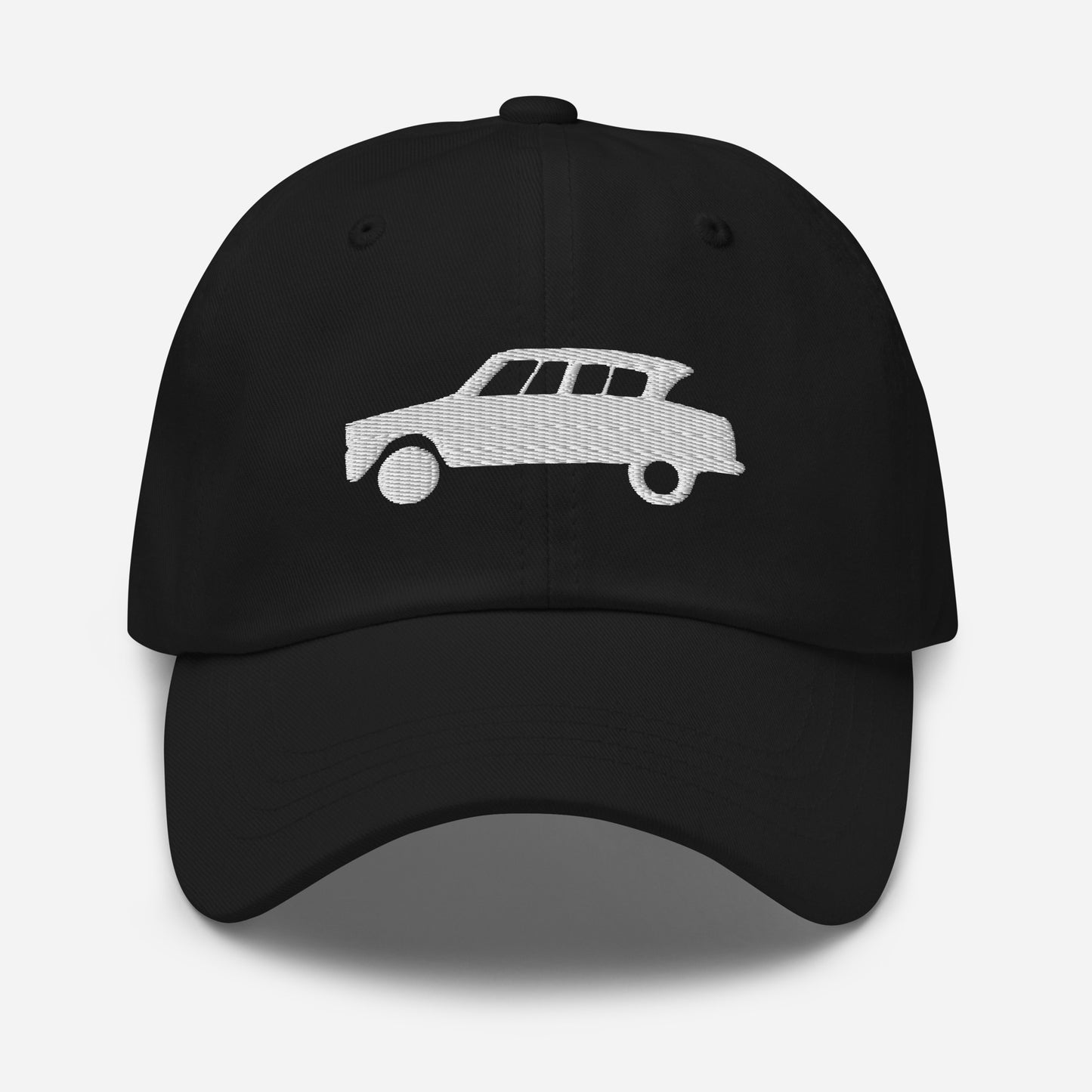 White embroidered cap (front and back) Citroën Ami6 - Black, Navy, Red, Beige, L.Blue or White