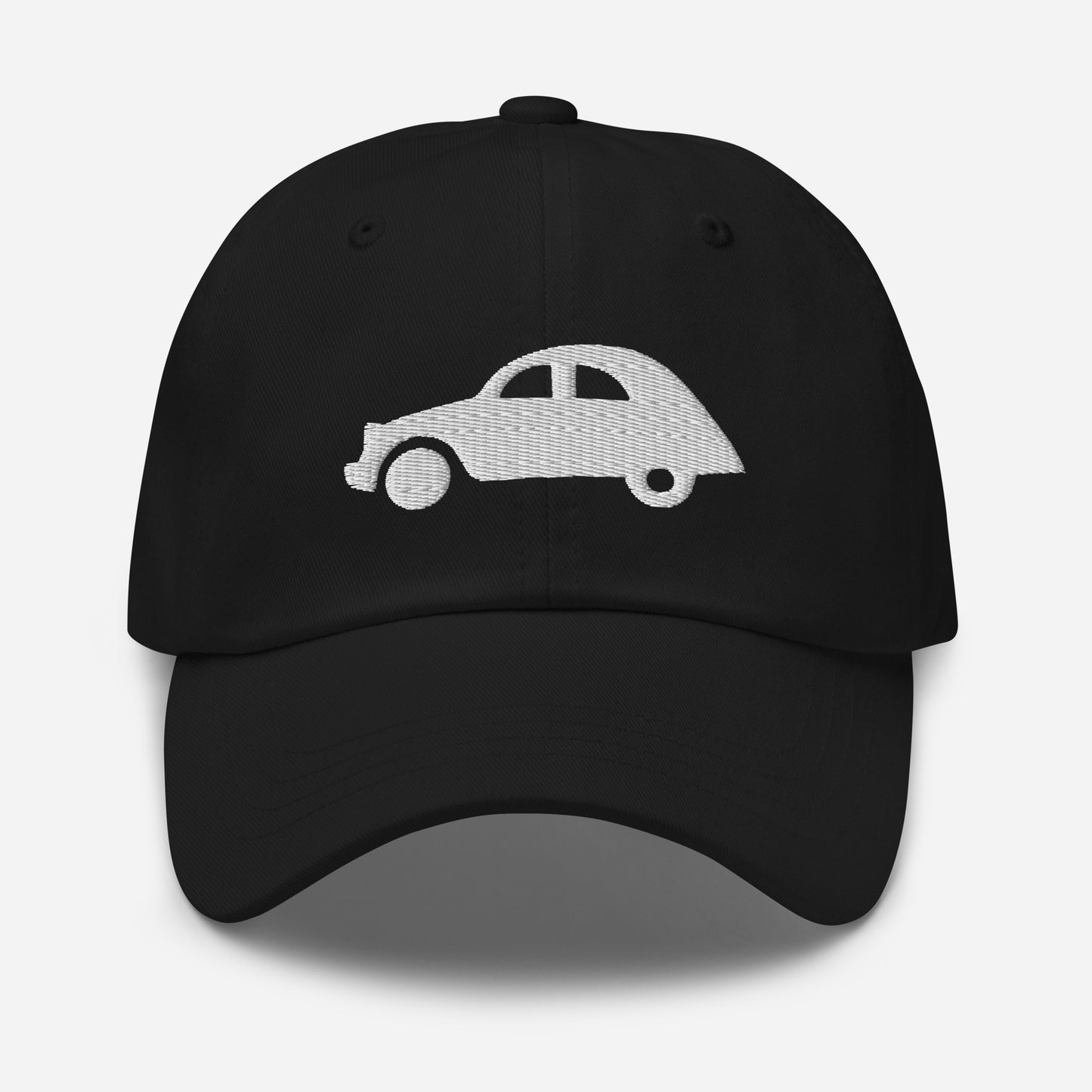 White embroidered cap (front and back) Citroën 2CV - Black, Navy, Red, Beige or White