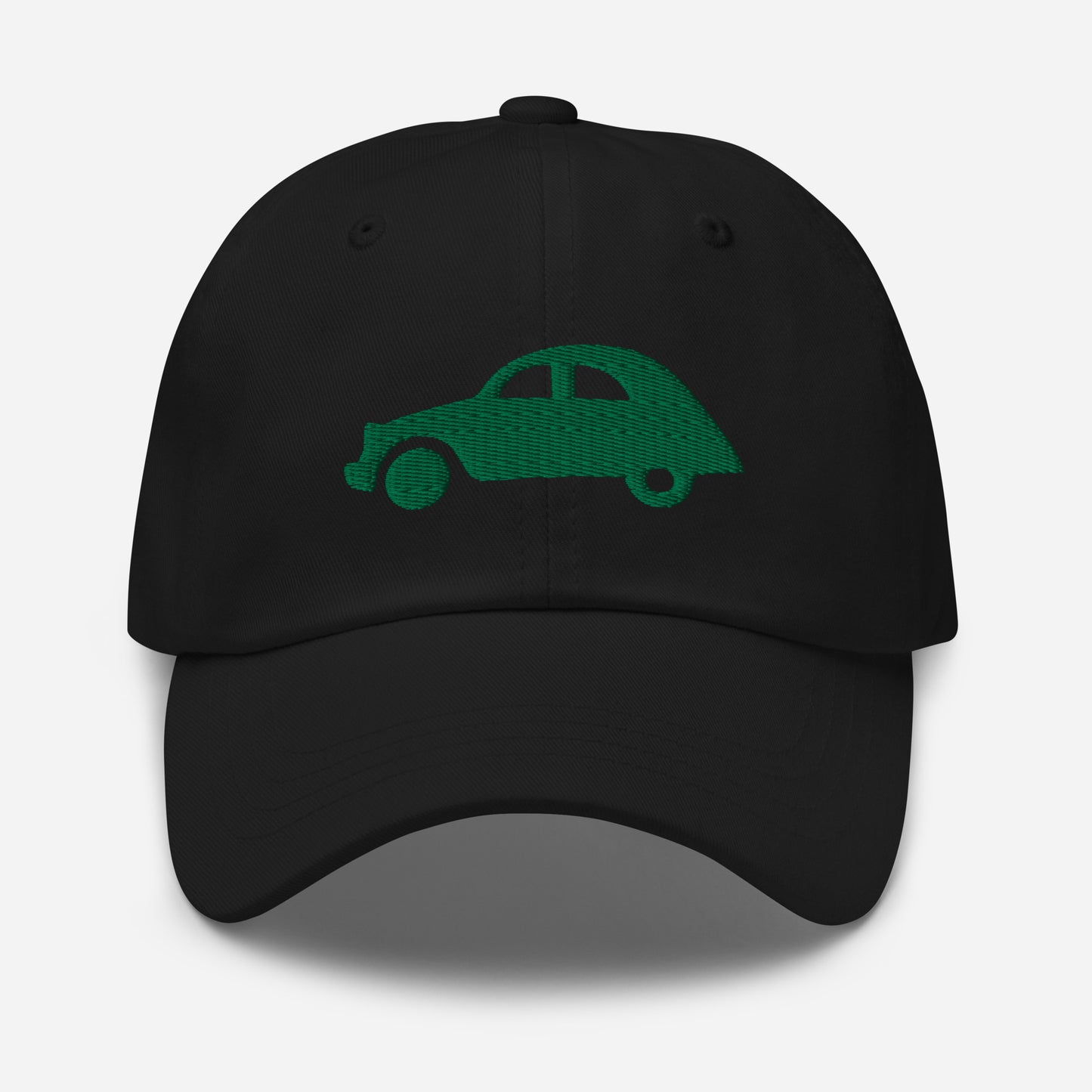 Groen geborduurde pet (voor en achter) Citroën 2CV - Zwart of Wit