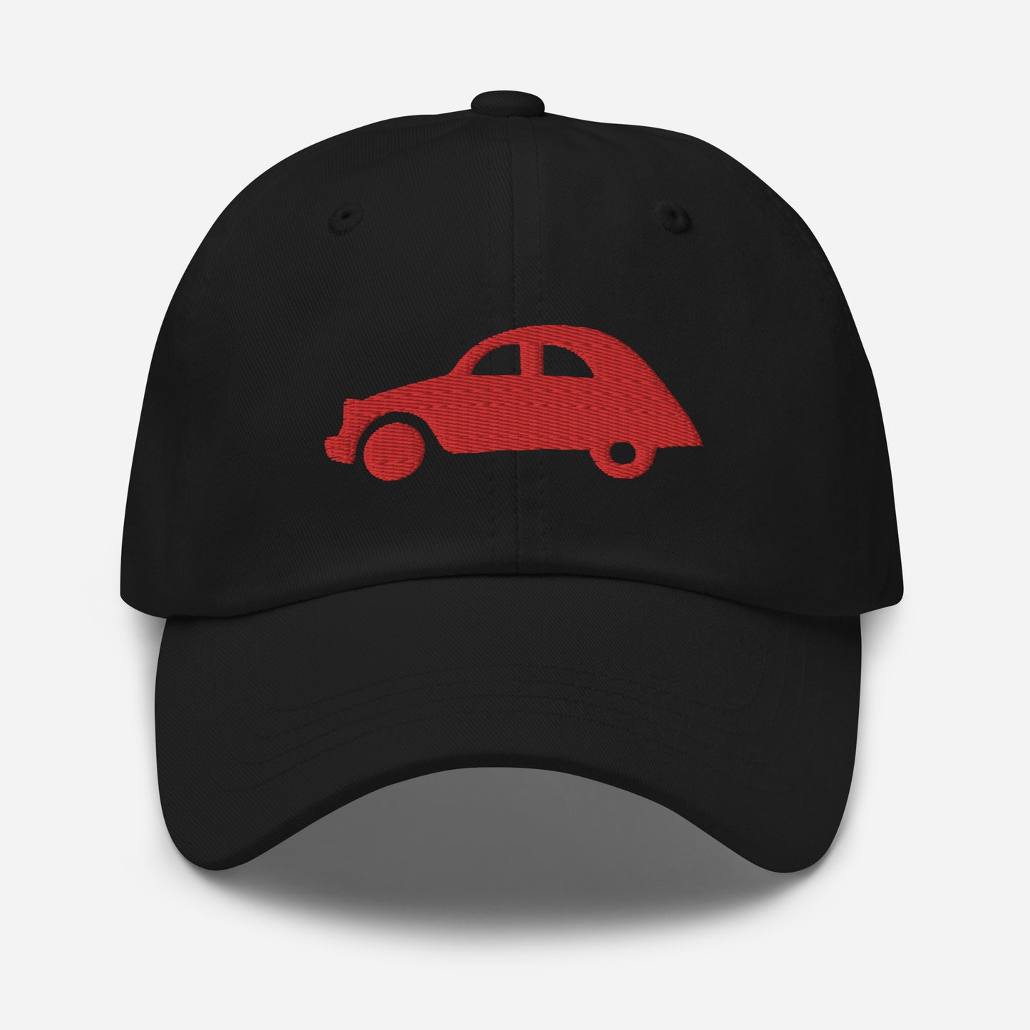 Red embroidered cap (front and back) Citroën 2CV - Black, Red or White
