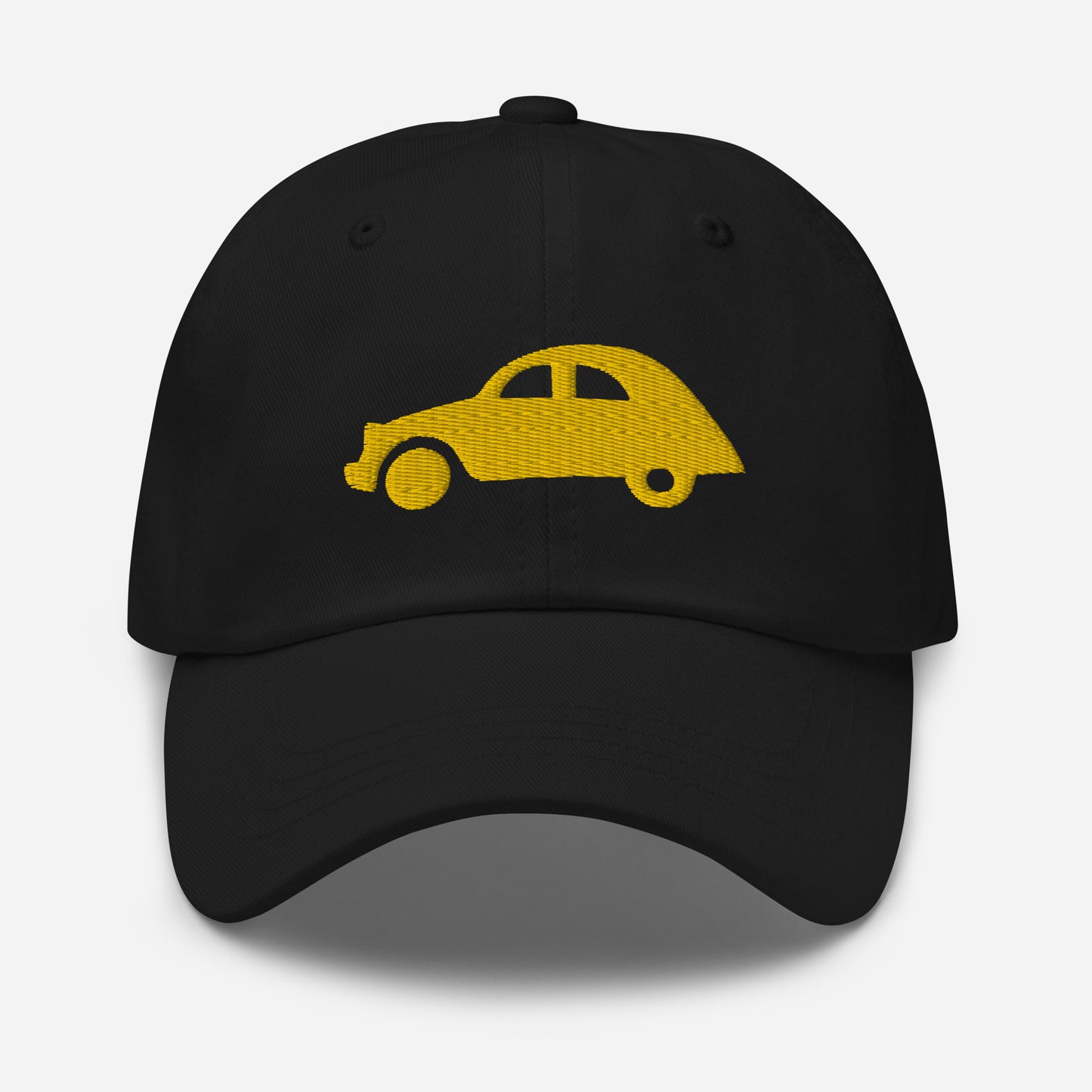 Yellow embroidered cap (front and back) Citroën 2CV - Black, Navy, Beige or White