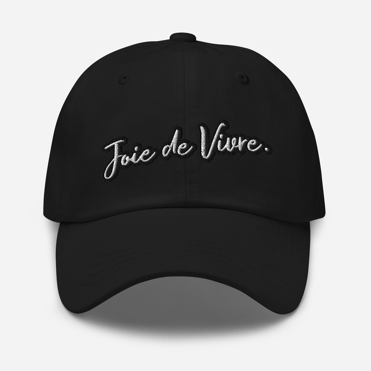 Joie de Vivre Geborduurde pet met een AMI8 geborduurd op de ACHTERZIJDE verkrijgbaar in Zwart, Navy, Rood, Grijs, Kakhi of Wit
