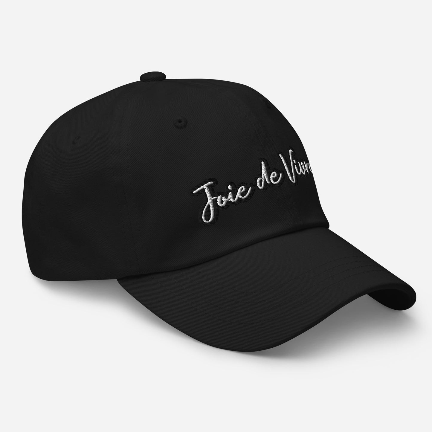 Joie de Vivre Embroidered Cap available in Black, Navy, Red, Grey, Khaki or White