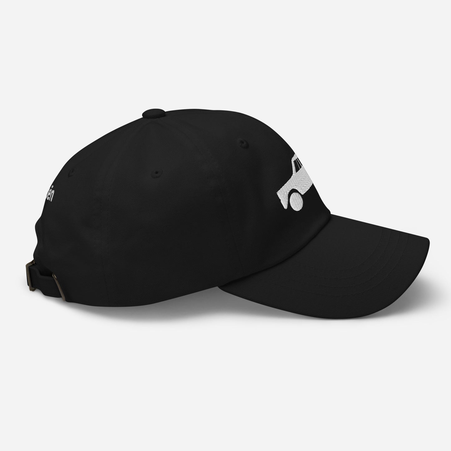 White embroidered cap (front and back) Citroën Ami6 - Black, Navy, Red, Beige, L.Blue or White