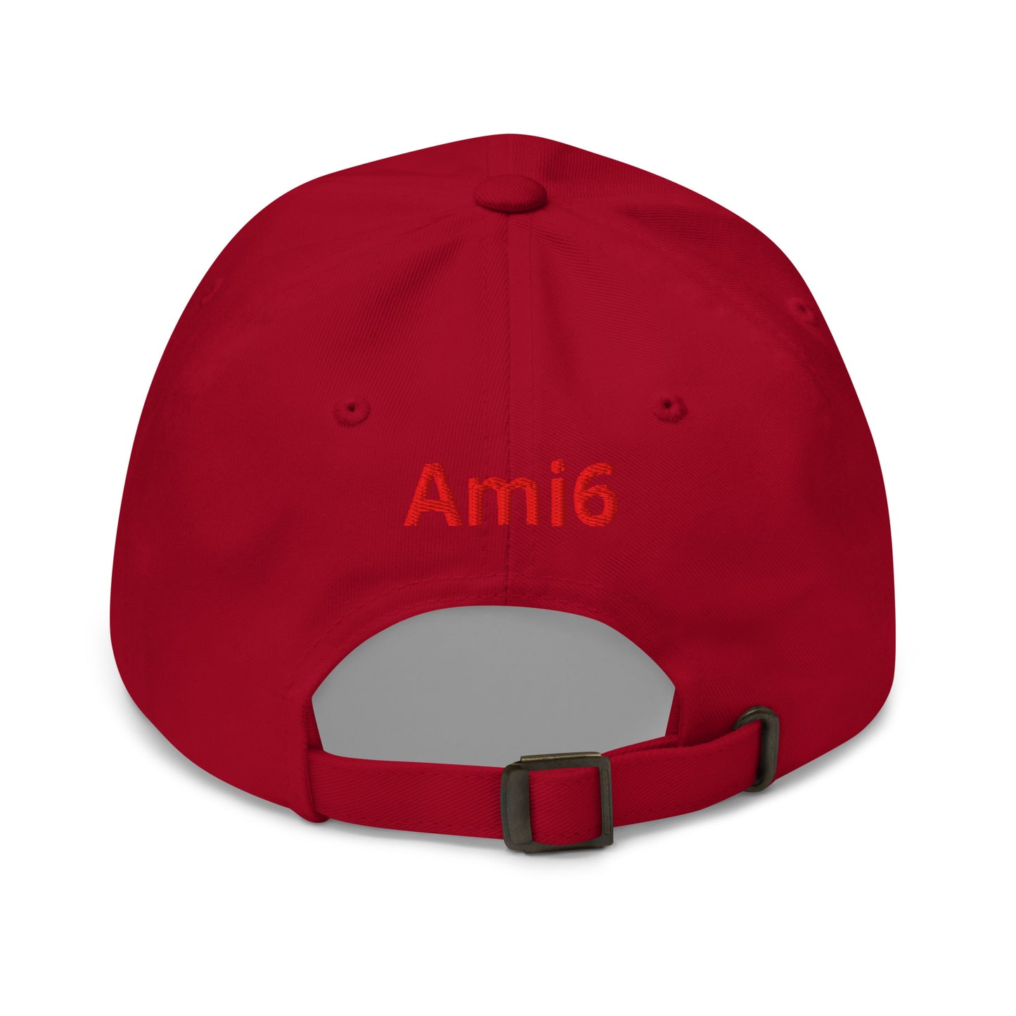 Red Embroidered Cap (Front & Back) Citroën Ami6 - Black, Navy, Red, Beige, L.Blue or White