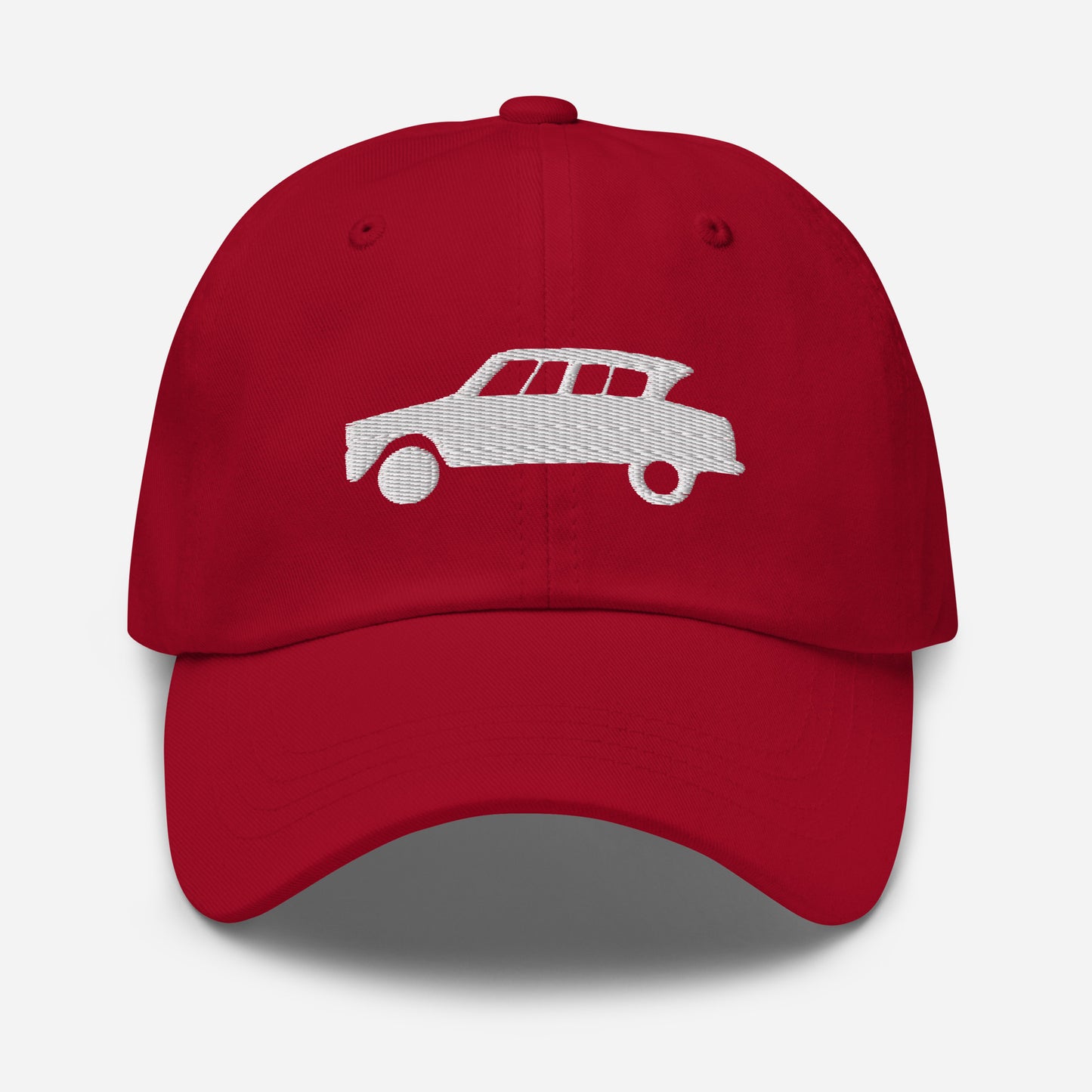 White embroidered cap (front and back) Citroën Ami6 - Black, Navy, Red, Beige, L.Blue or White