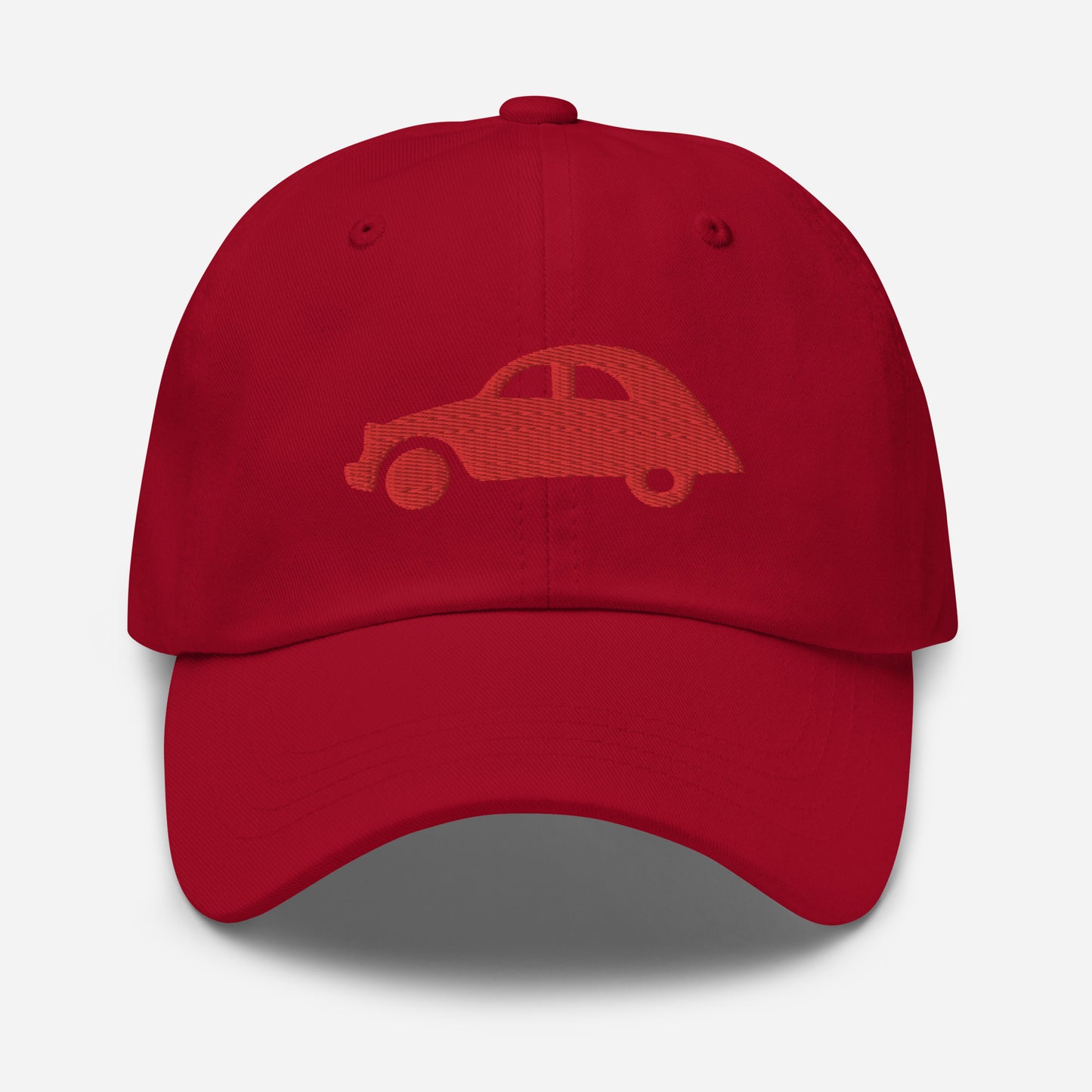 Red embroidered cap (front and back) Citroën 2CV - Black, Red or White