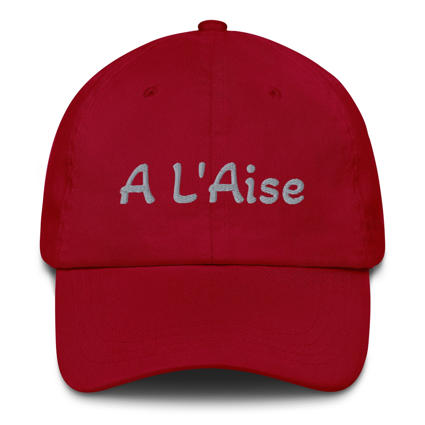 A L'Aise embroidered cap with an AMI6 embroidered on the BACK - Black, Navy, Red, Grey, L. Blue or White