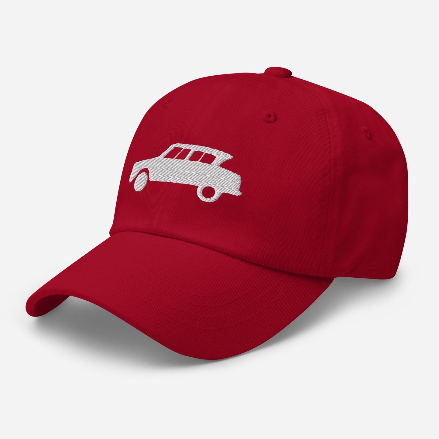 White embroidered cap (front and back) Citroën Ami6 - Black, Navy, Red, Beige, L.Blue or White