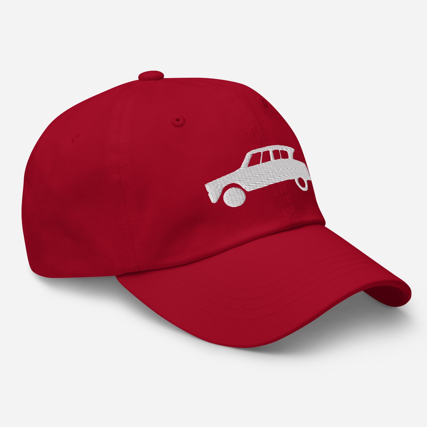 White embroidered cap (front and back) Citroën Ami6 - Black, Navy, Red, Beige, L.Blue or White