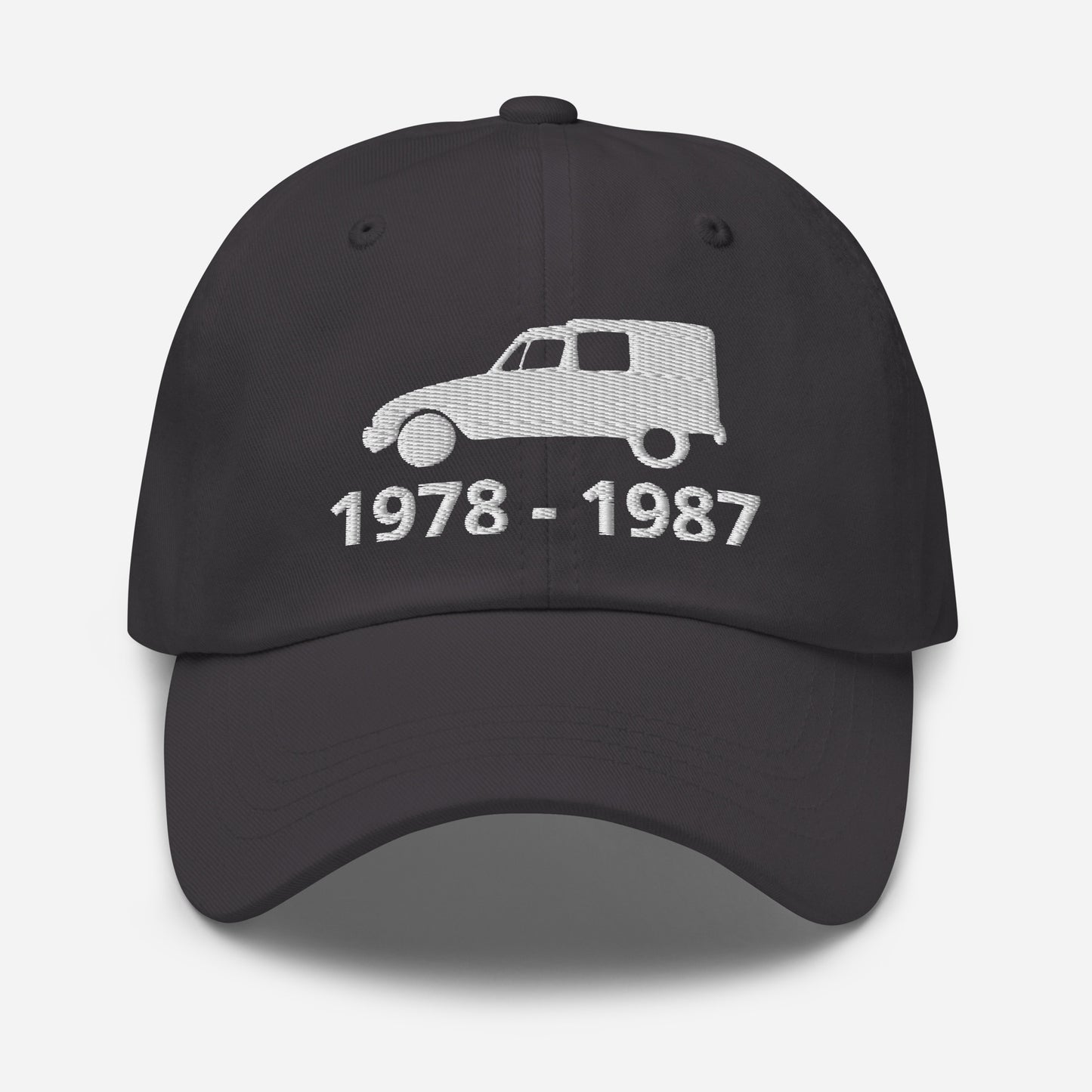 Embroidered Citroën Acadiane cap with production period available in Black, Red, Grey, Khaki, L.Blue or White
