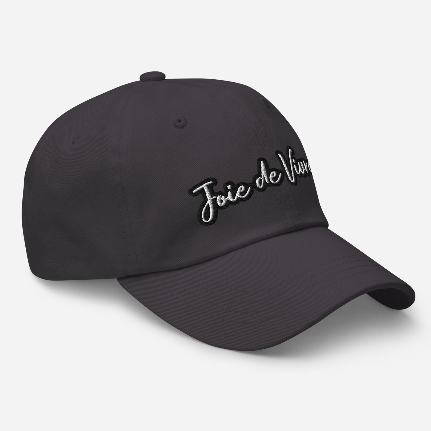Joie de Vivre Embroidered Cap available in Black, Navy, Red, Grey, Khaki or White