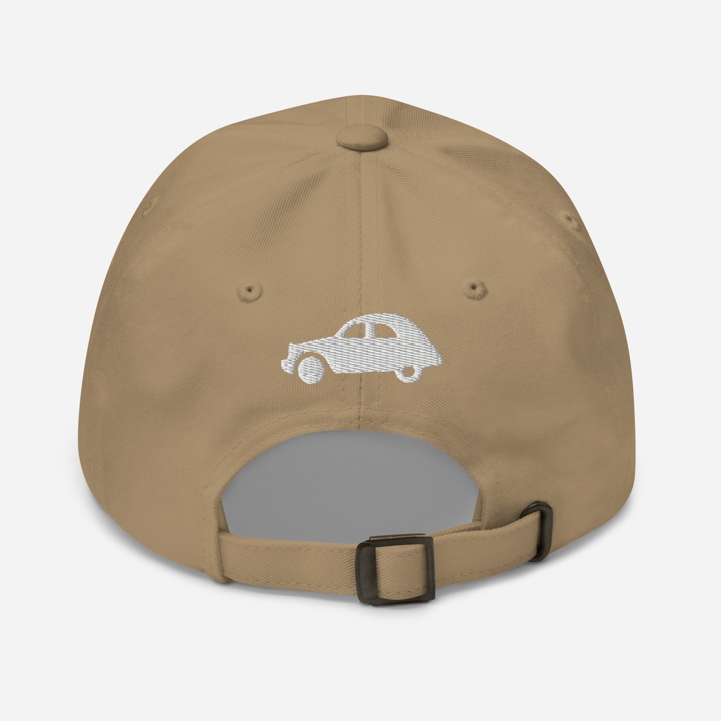 Joie de Vivre Geborduurde pet met een 2CV geborduurd op de ACHTERZIJDE verkrijgbaar in Zwart, Navy, Rood, Grijs, Kakhi of Wit
