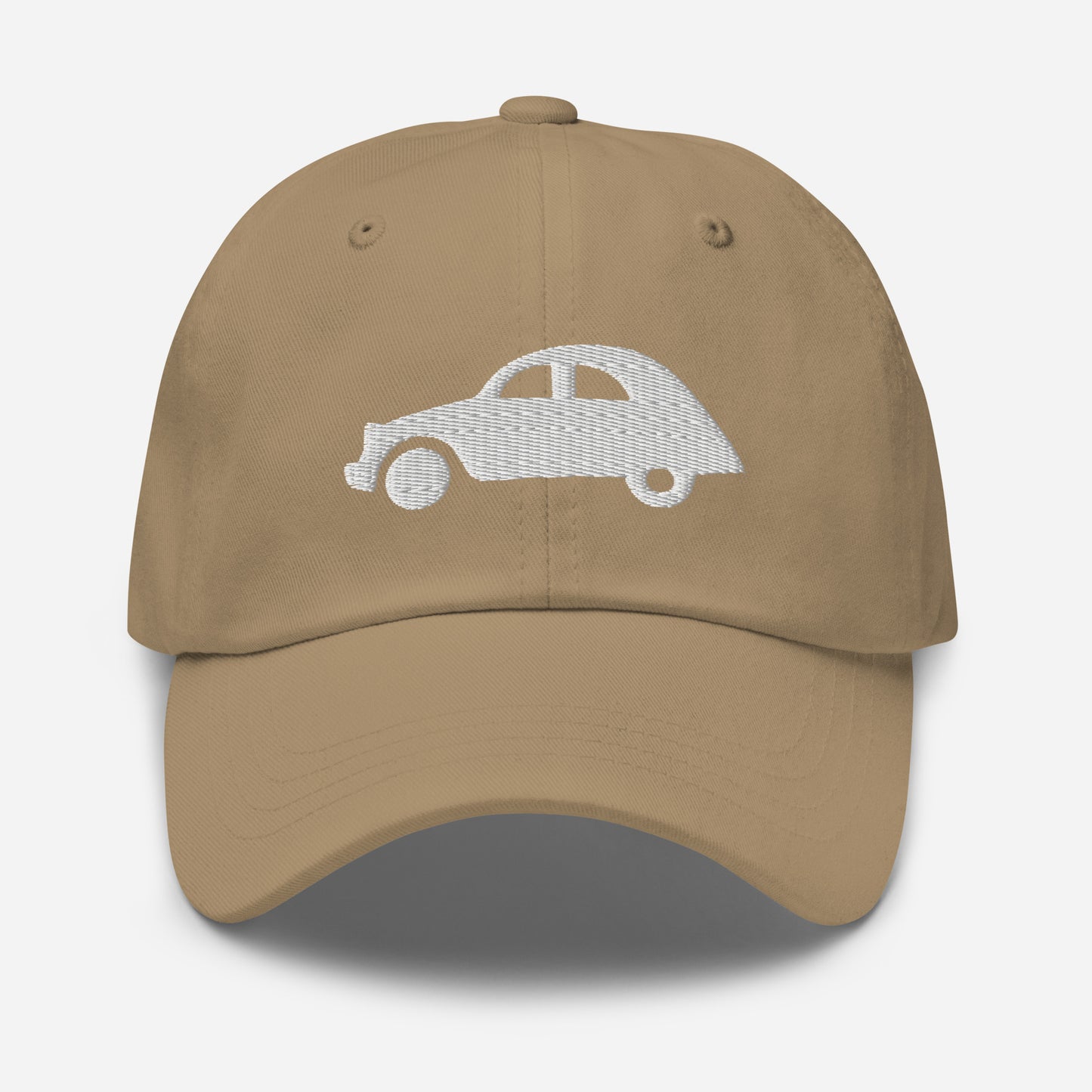 White embroidered cap (front and back) Citroën 2CV - Black, Navy, Red, Beige or White