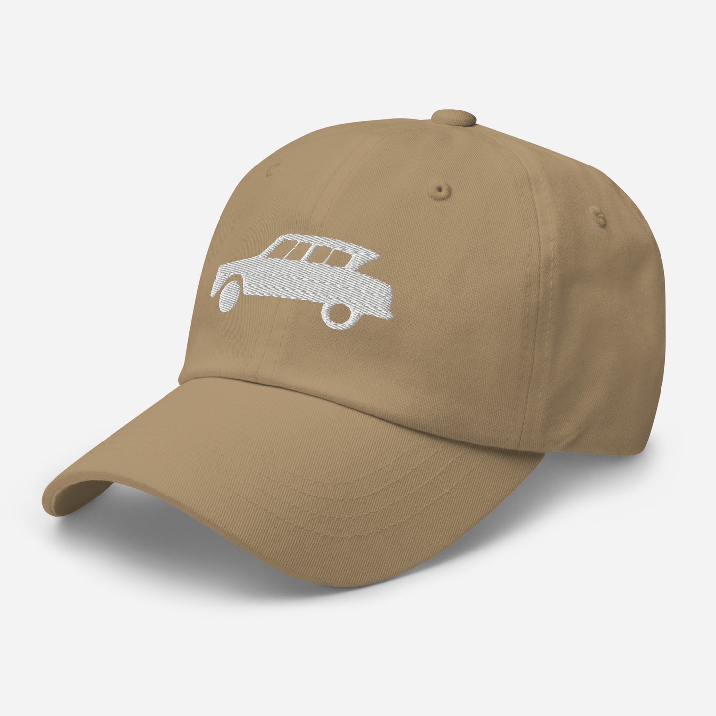 White embroidered cap (front and back) Citroën Ami6 - Black, Navy, Red, Beige, L.Blue or White