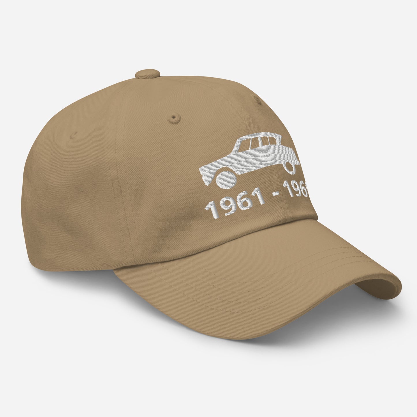 Embroidered Citroën Ami6 cap with production period available in Black, Red, Grey, Khaki, L.Blue or White