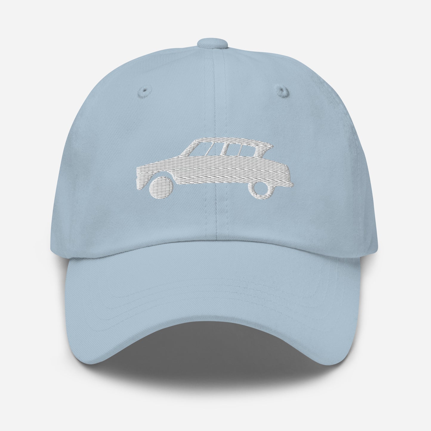 White embroidered cap (front and back) Citroën Ami6 - Black, Navy, Red, Beige, L.Blue or White