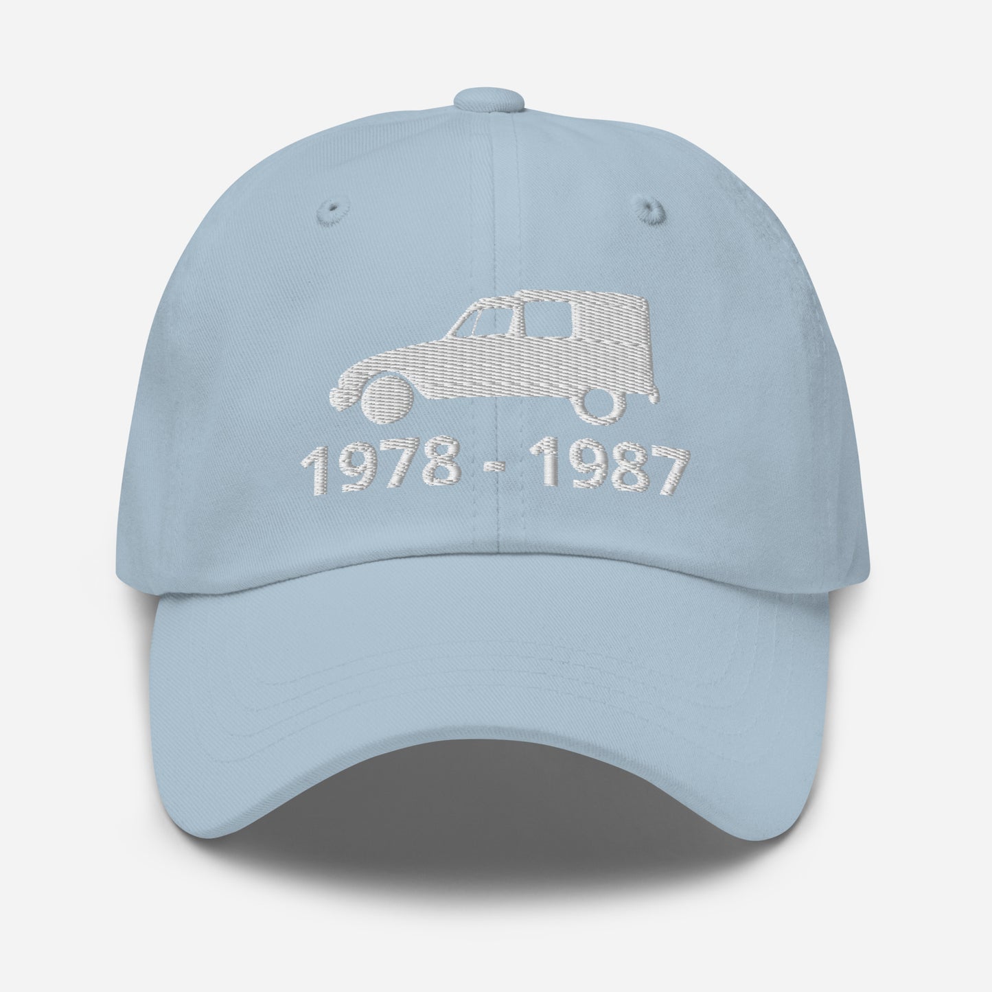 Embroidered Citroën Acadiane cap with production period available in Black, Red, Grey, Khaki, L.Blue or White