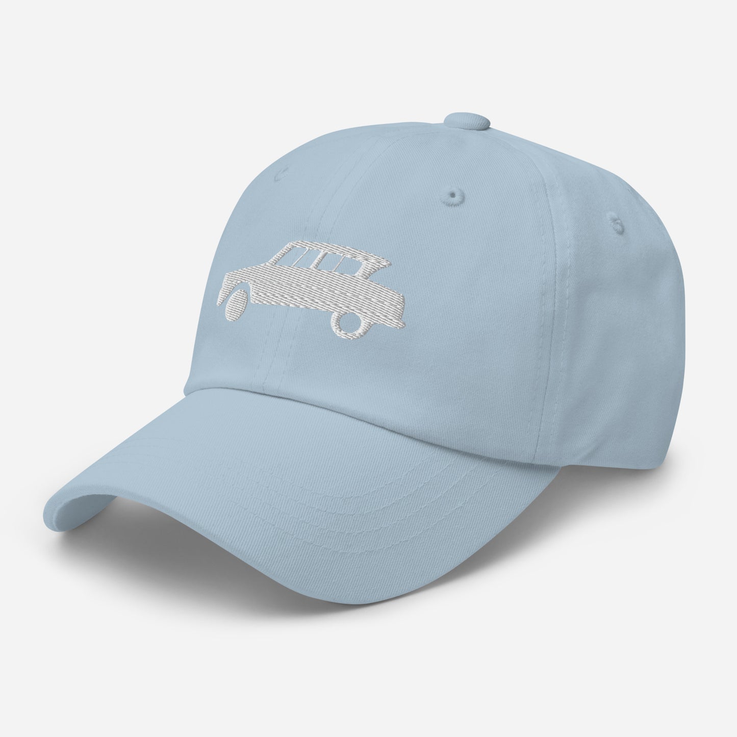 White embroidered cap (front and back) Citroën Ami6 - Black, Navy, Red, Beige, L.Blue or White