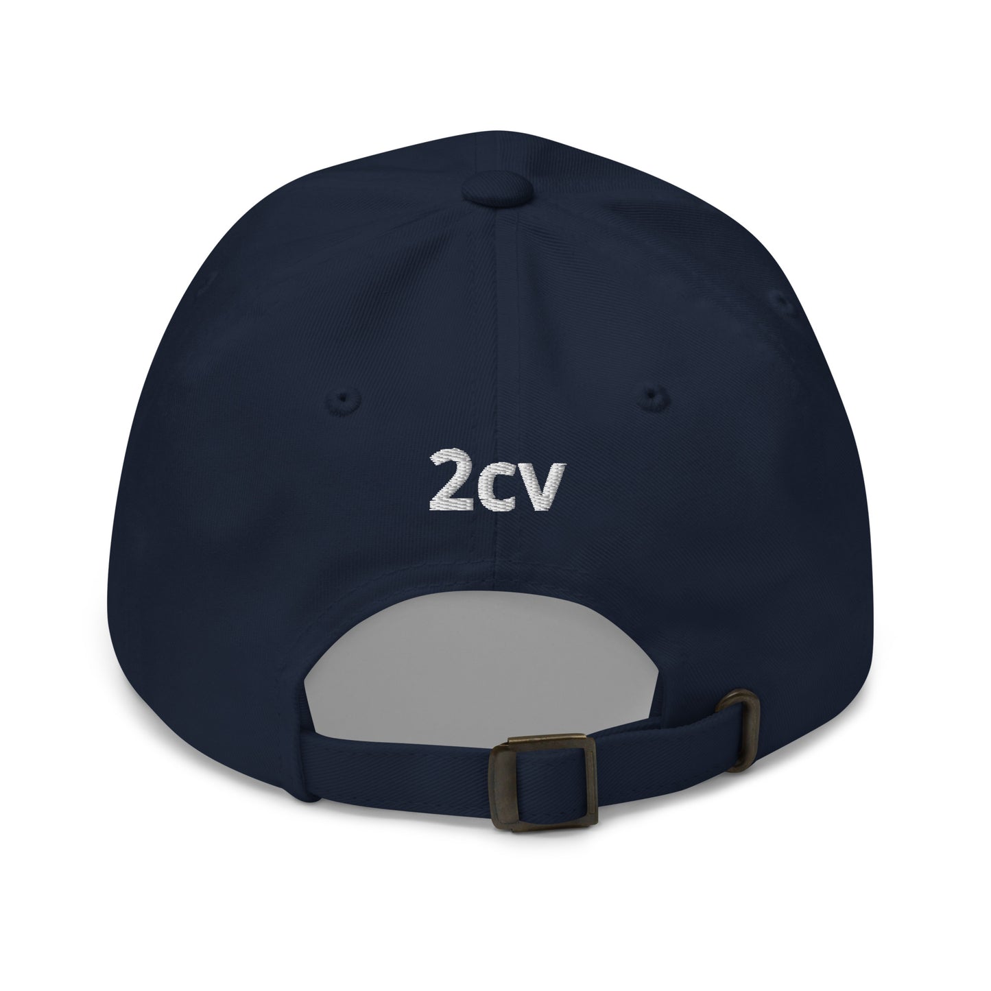 White embroidered cap (front and back) Citroën 2CV - Black, Navy, Red, Beige or White