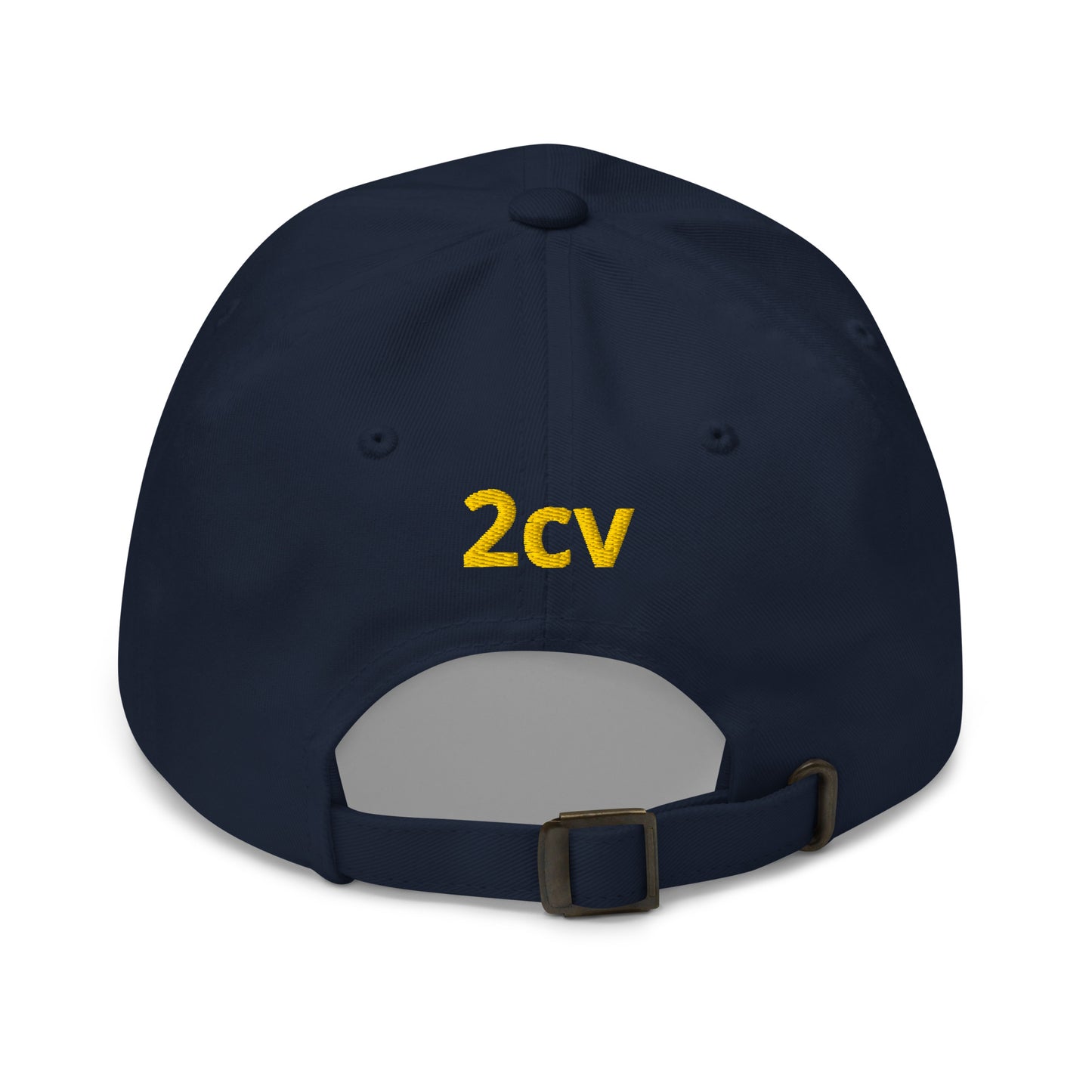 Yellow embroidered cap (front and back) Citroën 2CV - Black, Navy, Beige or White