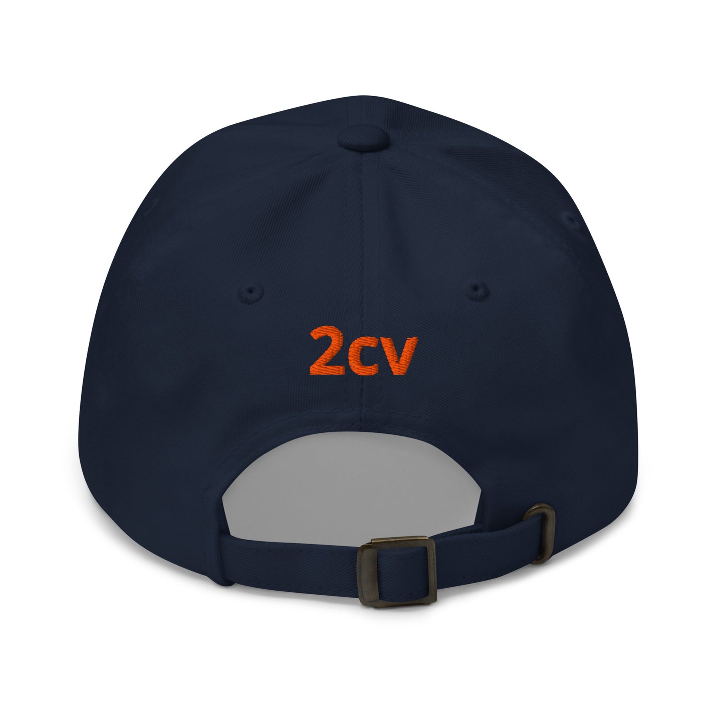 Orange embroidered cap (front and back) Citroën 2CV - Black, Navy, Beige or White