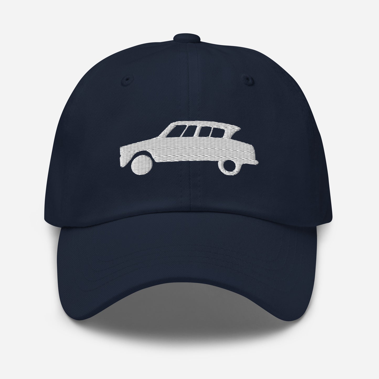 White embroidered cap (front and back) Citroën Ami6 - Black, Navy, Red, Beige, L.Blue or White