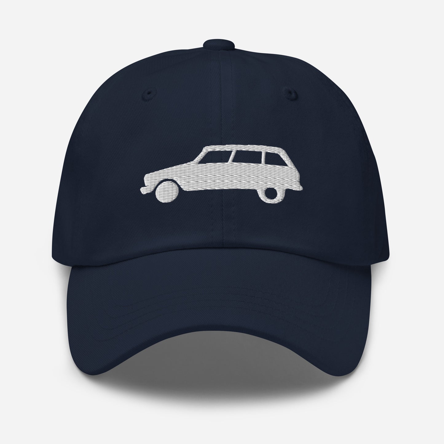 White Embroidered Cap (Front & Back) Citroën Ami8 - Black, Navy, Red, Beige, L.Blue or White
