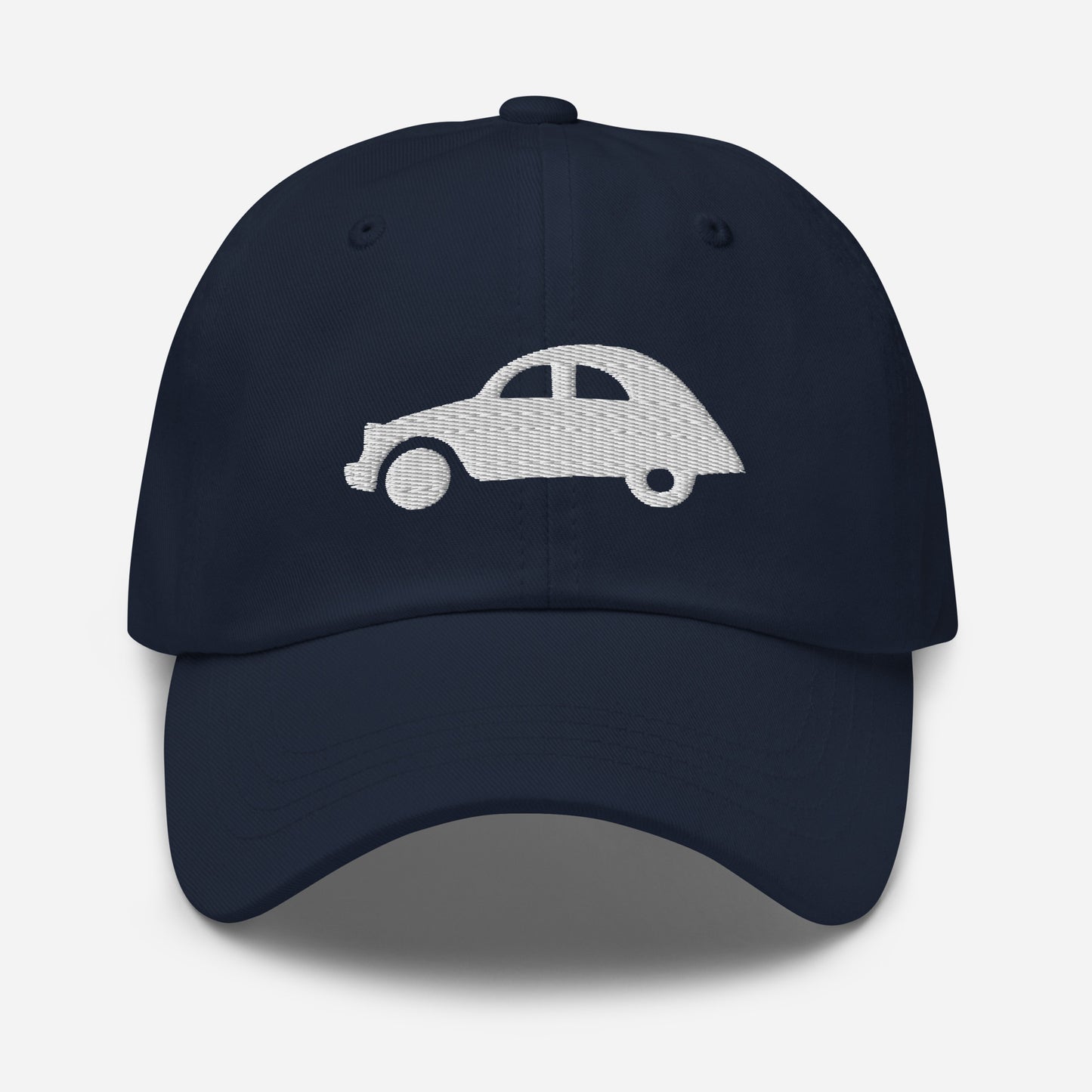 White embroidered cap (front and back) Citroën 2CV - Black, Navy, Red, Beige or White