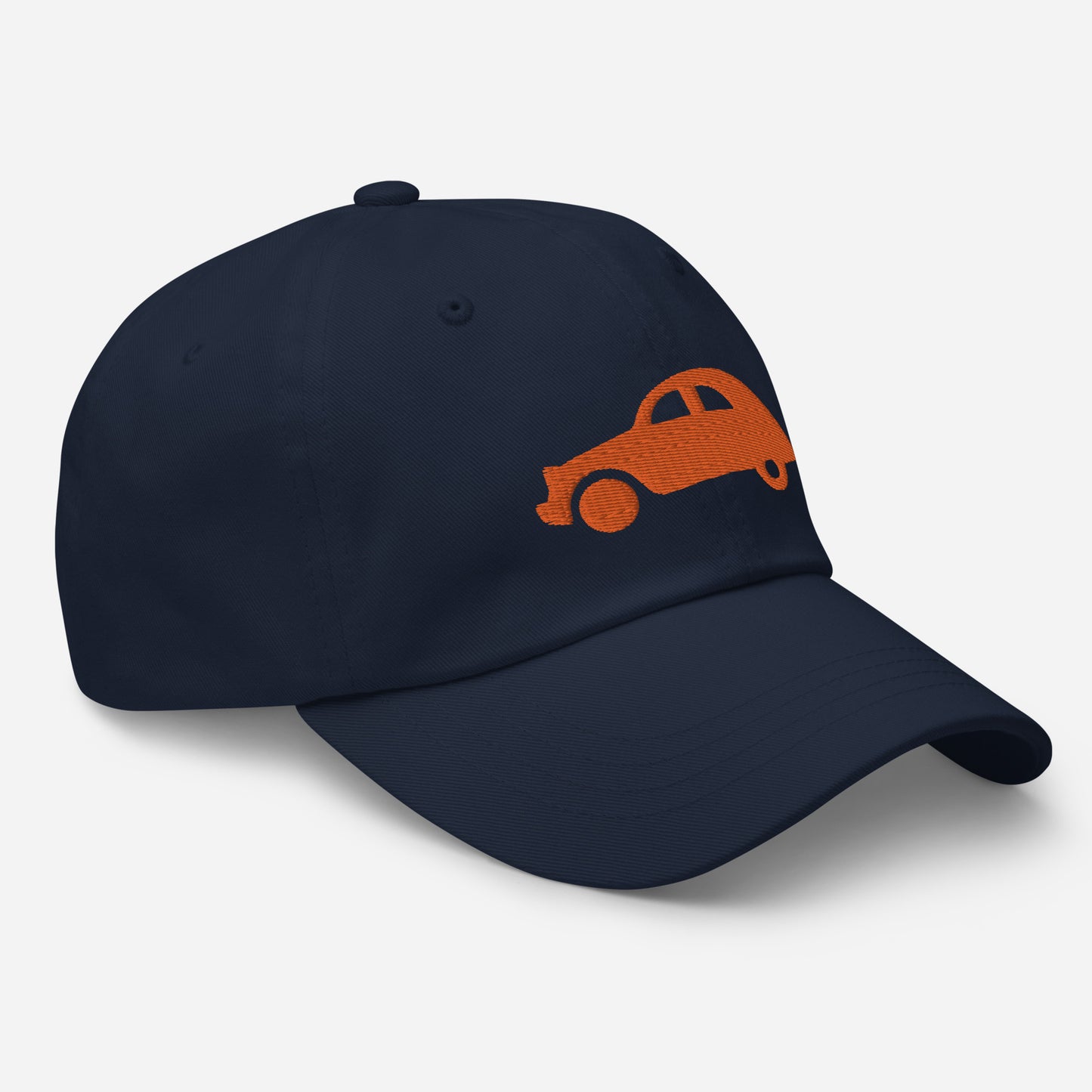Orange embroidered cap (front and back) Citroën 2CV - Black, Navy, Beige or White
