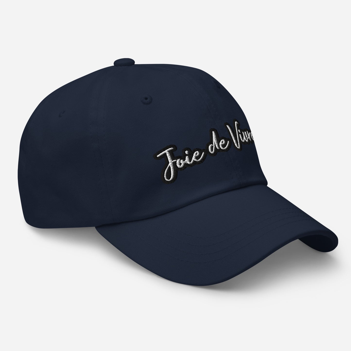 Joie de Vivre Embroidered Cap available in Black, Navy, Red, Grey, Khaki or White