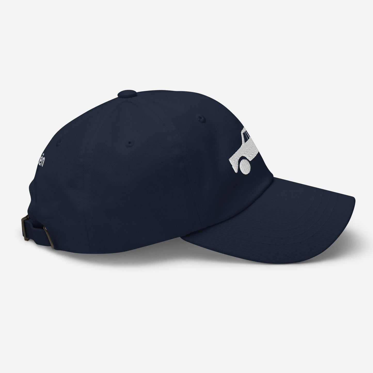 White embroidered cap (front and back) Citroën Ami6 - Black, Navy, Red, Beige, L.Blue or White