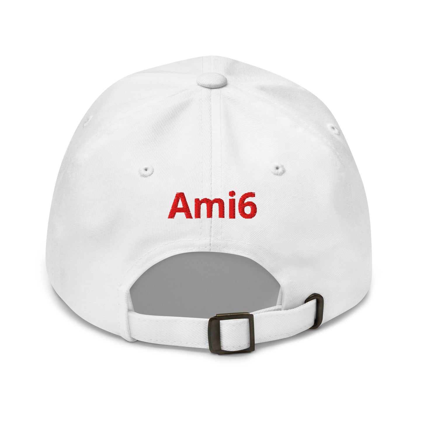 Red Embroidered Cap (Front & Back) Citroën Ami6 - Black, Navy, Red, Beige, L.Blue or White
