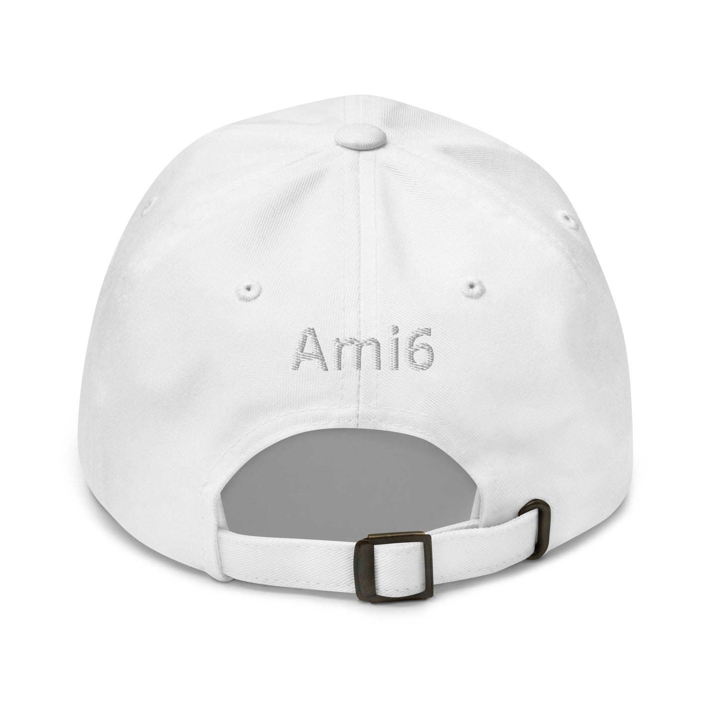 White embroidered cap (front and back) Citroën Ami6 - Black, Navy, Red, Beige, L.Blue or White