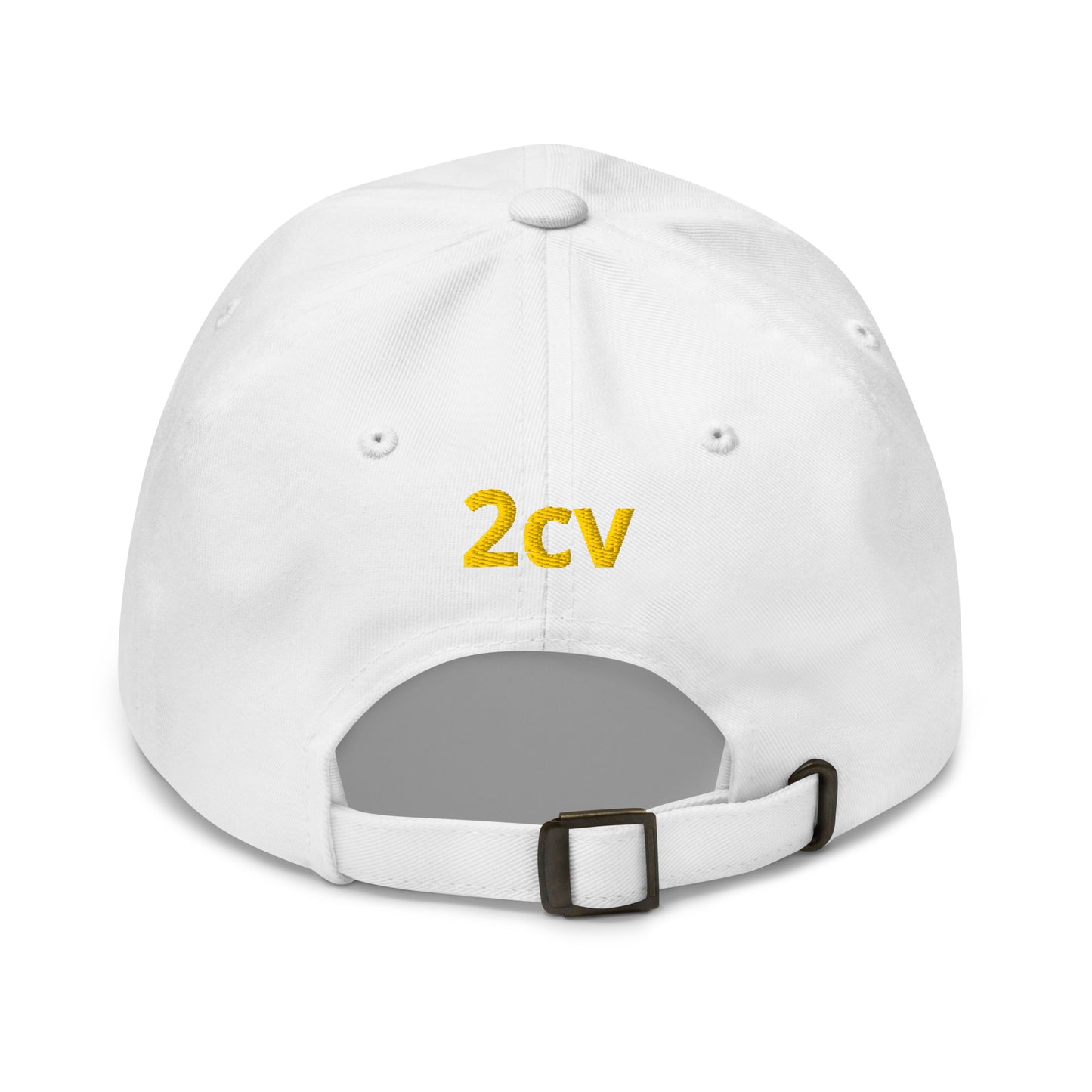 Yellow embroidered cap (front and back) Citroën 2CV - Black, Navy, Beige or White