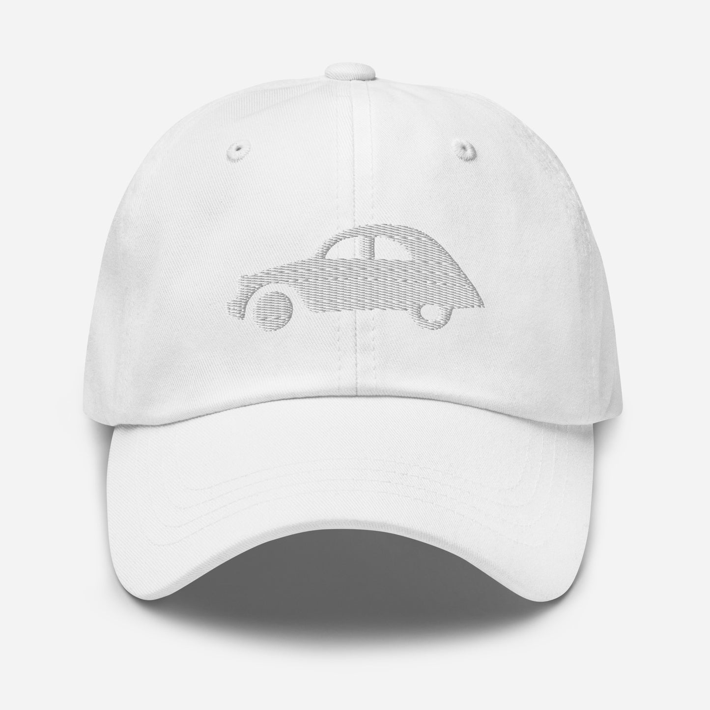 White embroidered cap (front and back) Citroën 2CV - Black, Navy, Red, Beige or White