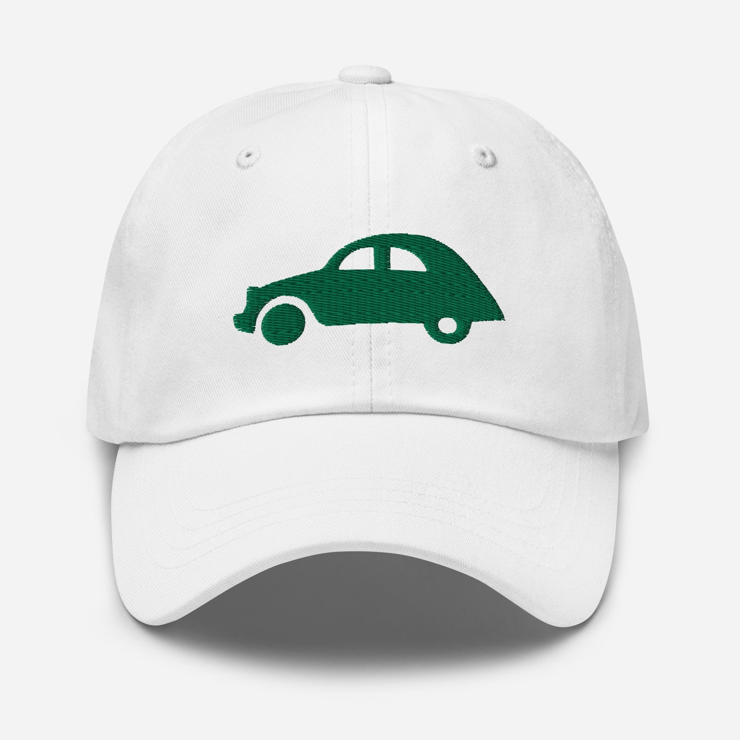 Groen geborduurde pet (voor en achter) Citroën 2CV - Zwart of Wit
