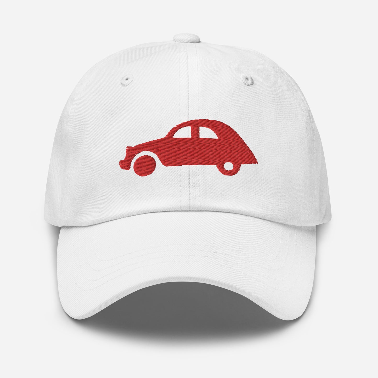 Red embroidered cap (front and back) Citroën 2CV - Black, Red or White